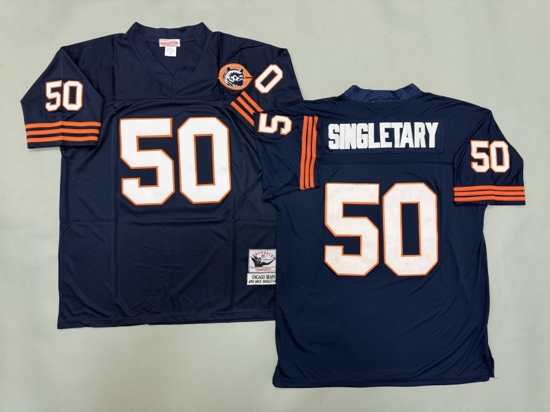 Men 2025 Nike Chicago Bears #50 Singletary Blue Throwback Limited NFL Jersey style 001->chicago bears->NFL Jersey